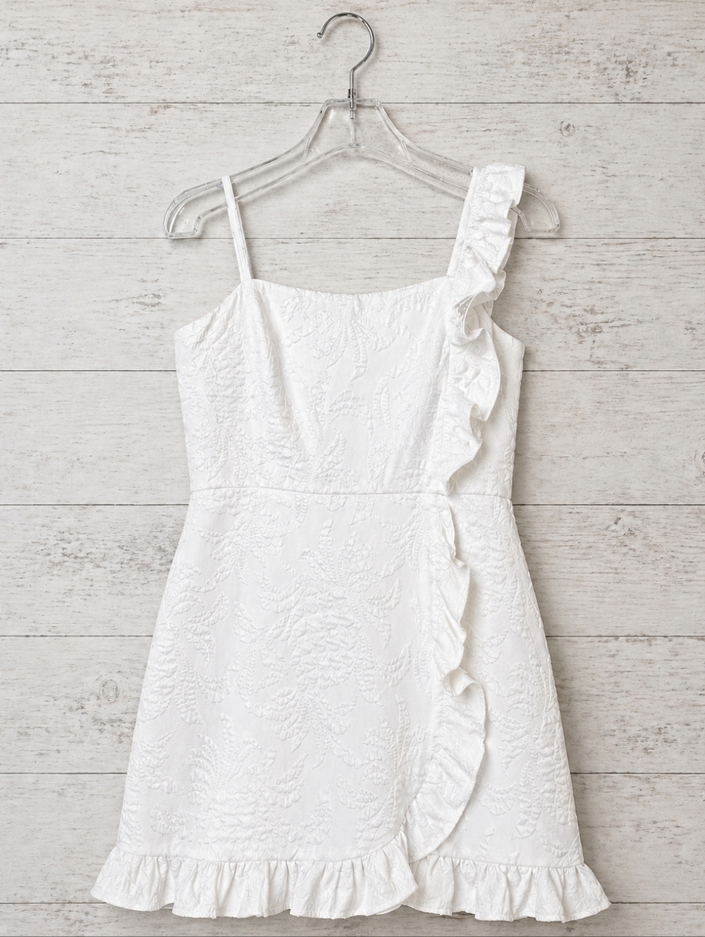 Lilly Pulitzer Maetha White Pineapple Pucker Jacquard Ruffle Mini Skort Dress